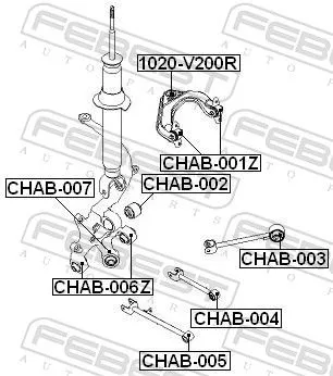 FEBEST Mounting, control/trailing arm (CHAB-006Z)