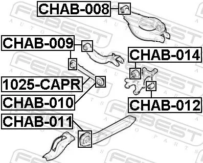 FEBEST Mounting, control/trailing arm (CHAB-014)
