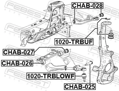 FEBEST Mounting, control/trailing arm (CHAB-027)