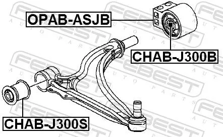 FEBEST Mounting, control/trailing arm (CHAB-J300B)