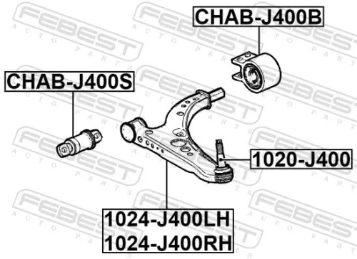 FEBEST Mounting, control/trailing arm (CHAB-J400S)