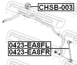 FEBEST Mounting, stabiliser bar (CHSB-003)