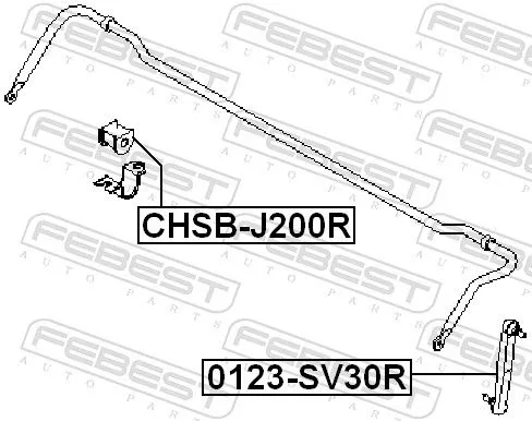 FEBEST Mounting, stabiliser bar (CHSB-J200R)