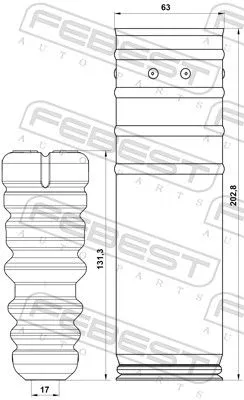 FEBEST Dust Cover Kit, shock absorber (CHSHB-T300R-KIT)