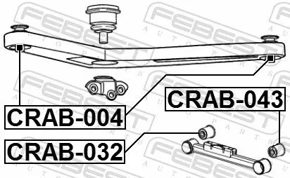 FEBEST Mounting, control/trailing arm (CRAB-004)