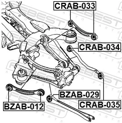 FEBEST Mounting, control/trailing arm (CRAB-034)