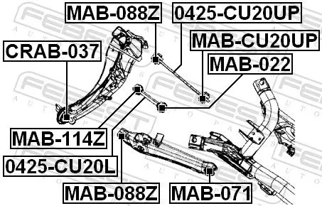 FEBEST Mounting, control/trailing arm (CRAB-037)
