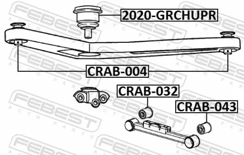 FEBEST Mounting, control/trailing arm (CRAB-043)