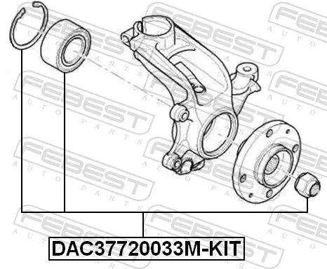 FEBEST Wheel Bearing Kit (DAC37720033M-KIT)