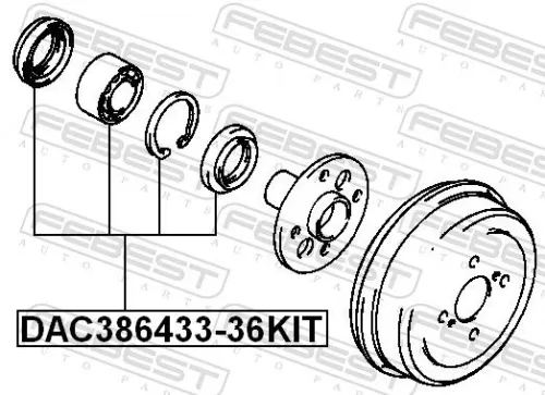FEBEST Wheel Bearing Kit (DAC386433-36KIT)