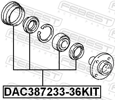 FEBEST Wheel Bearing Kit (DAC387233-36KIT)