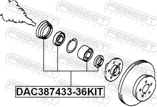 FEBEST Wheel Bearing Kit (DAC387433-36KIT)