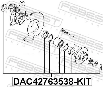 FEBEST Wheel Bearing Kit (DAC42763538-KIT)