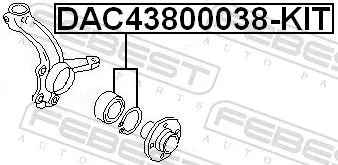 FEBEST Wheel Bearing Kit (DAC43800038-KIT)