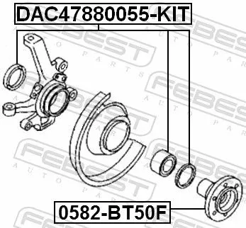 FEBEST Wheel Bearing (DAC47880055-KIT)