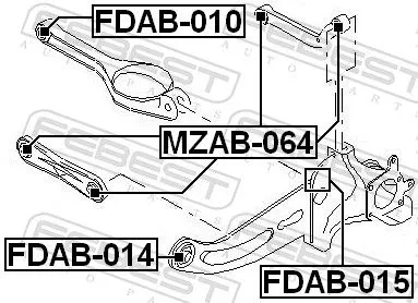 FEBEST Mounting, control/trailing arm (FDAB-010)