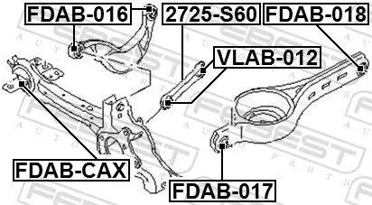FEBEST Mounting, control/trailing arm (FDAB-016)
