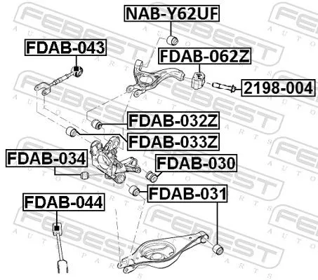 FEBEST Mounting, control/trailing arm (FDAB-044)