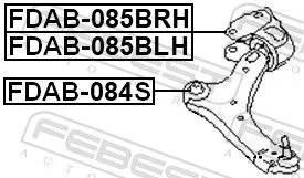 FEBEST Mounting, control/trailing arm (FDAB-085BRH)