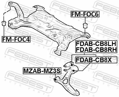 FEBEST Mounting, control/trailing arm (FDAB-CB8RH)
