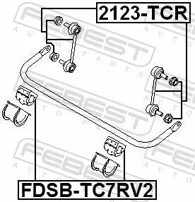 FEBEST Mounting, stabiliser bar (FDSB-TC7RV2)