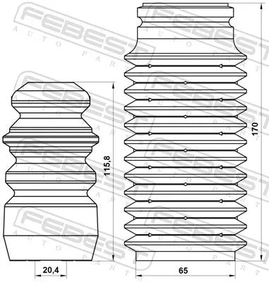 FEBEST Dust Cover Kit, shock absorber (FDSHB-MONIIIR-KIT)