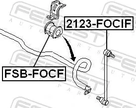 FEBEST Mounting, stabiliser bar (FSB-FOCF)