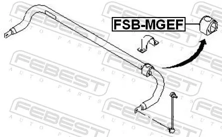 FEBEST Mounting, stabiliser bar (FSB-MGEF)