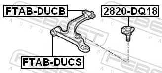 FEBEST Mounting, control/trailing arm (FTAB-DUCB)