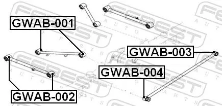 FEBEST Mounting, control/trailing arm (GWAB-003)