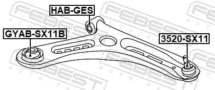 FEBEST Mounting, control/trailing arm (GYAB-SX11B)