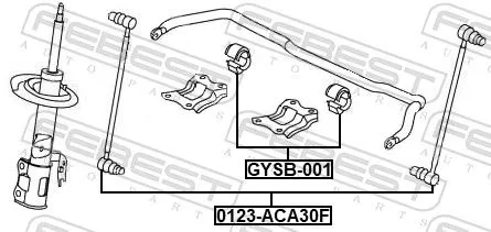 FEBEST Mounting, stabiliser bar (GYSB-001)