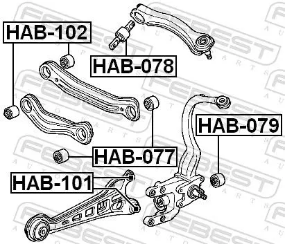 FEBEST Mounting, control/trailing arm (HAB-077)