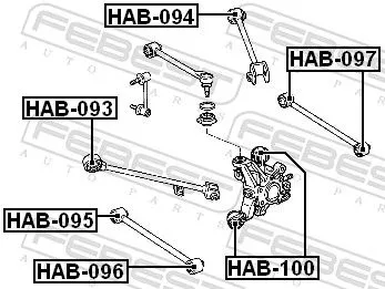 FEBEST Mounting, control/trailing arm (HAB-096)