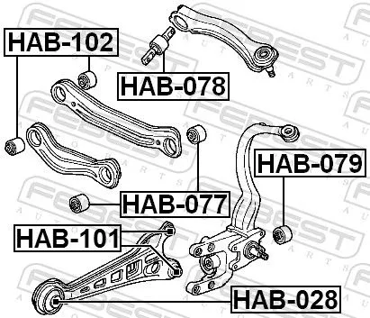 FEBEST Mounting, control/trailing arm (HAB-101)