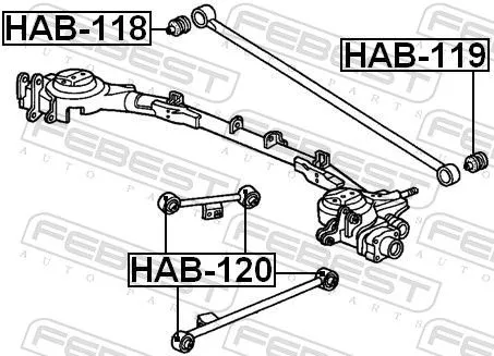 FEBEST Mounting, control/trailing arm (HAB-119)