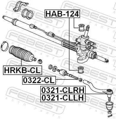 FEBEST Mounting, steering gear (HAB-124)
