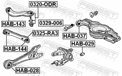 FEBEST Mounting, control/trailing arm (HAB-143)