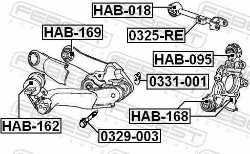 FEBEST Mounting, control/trailing arm (HAB-168)