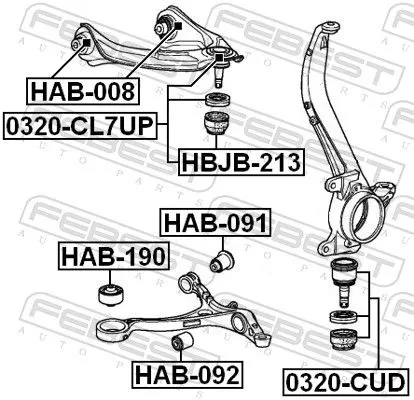 FEBEST Mounting, control/trailing arm (HAB-190)