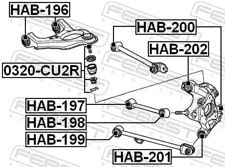 FEBEST Mounting, control/trailing arm (HAB-197)