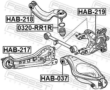 FEBEST Mounting, control/trailing arm (HAB-219)
