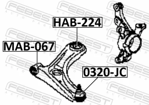 FEBEST Mounting, control/trailing arm (HAB-224)