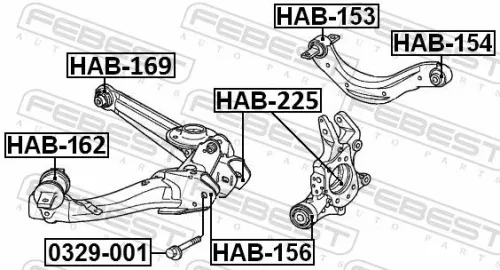FEBEST Mounting, control/trailing arm (HAB-225)