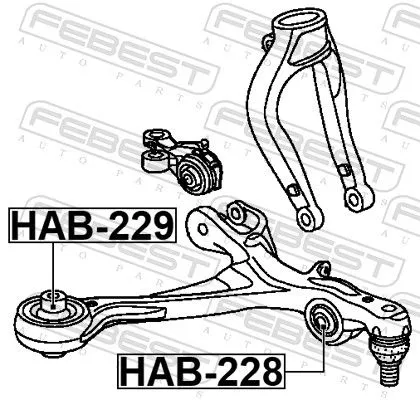 FEBEST Mounting, control/trailing arm (HAB-228)