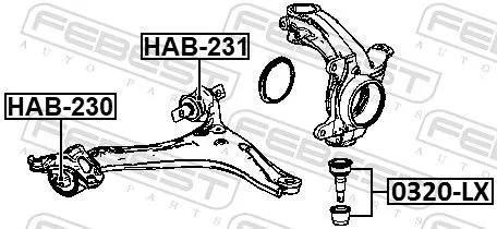 FEBEST Mounting, control/trailing arm (HAB-230)
