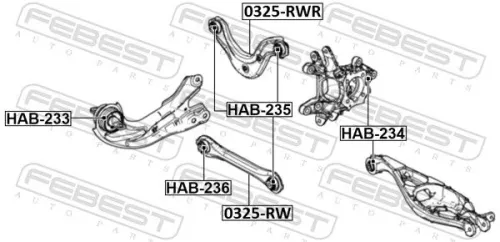 FEBEST Mounting, control/trailing arm (HAB-234)