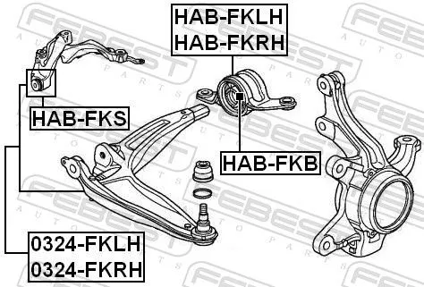 FEBEST Mounting, control/trailing arm (HAB-FKLH)