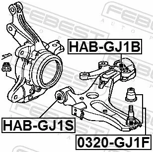 FEBEST Mounting, control/trailing arm (HAB-GJ1S)