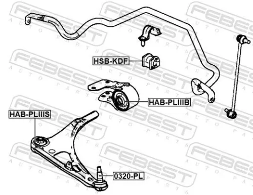 FEBEST Mounting, control/trailing arm (HAB-PLIIIS)